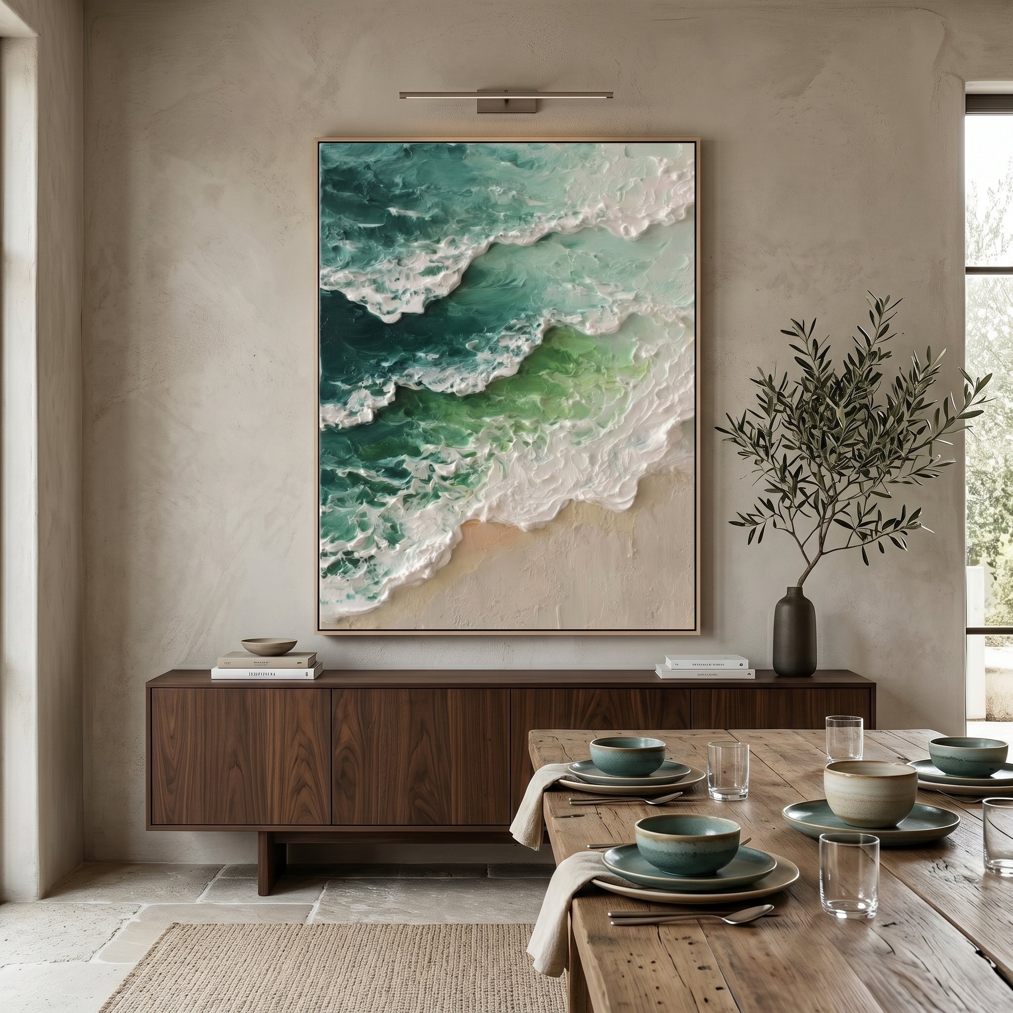 3D Heavy Texture Ocean Wave Relief Art CZ0174 - Viral Wall Art